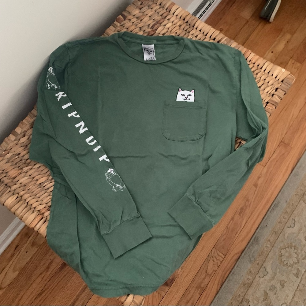 Rip n Dip Green Long Sleeve Pocket Tshirt